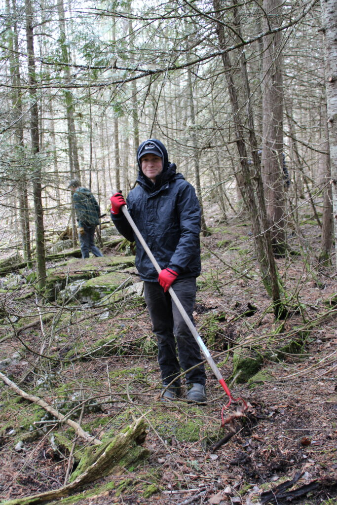 Kawartha Land Trust intern helping blaze a trail at ORCA's Heber Rogers Wildlife Area