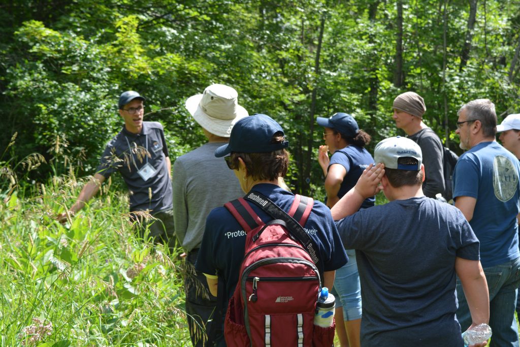 Thom Unrau leading a guided hike along Kawartha Land Trust's Stony Lake Trails in North Kawartha