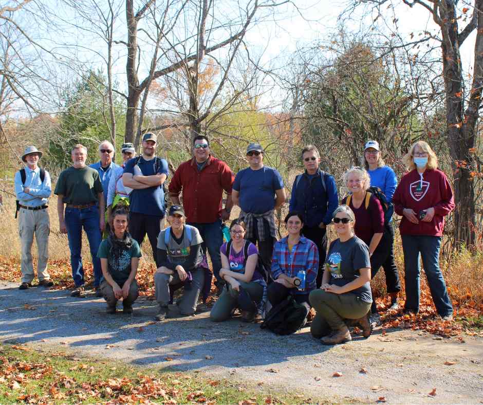 Gary Pritchard (centre, red shirt) and KLT staff and volunteers at Dance Nature Sanctuary