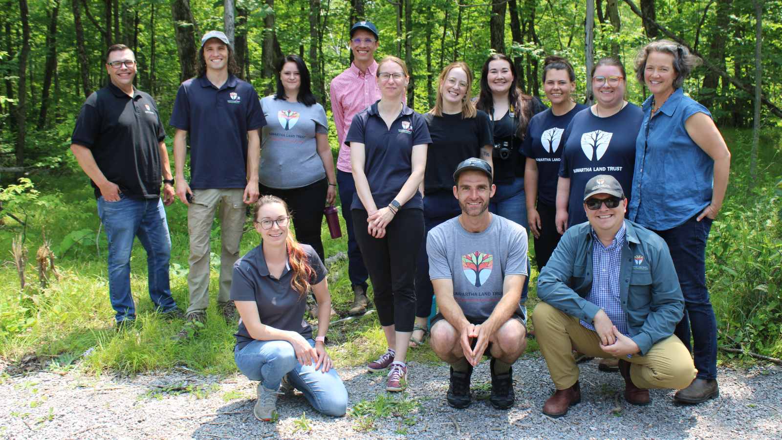Kawartha Land Trust group staff photo at KLT's Christie Bentham Wetland