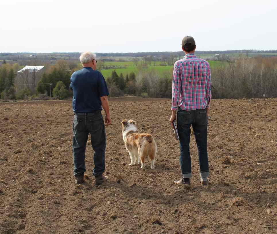 Bruce Kidd and Thom Unrau at Kidd Farm Conservation Easement Agreement in Douro